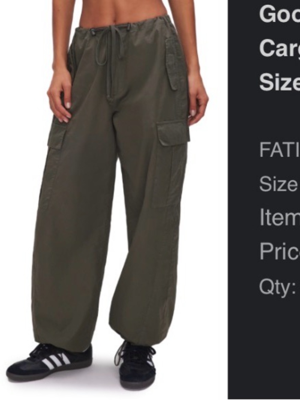 Good American Olive Utility Cargo Pants